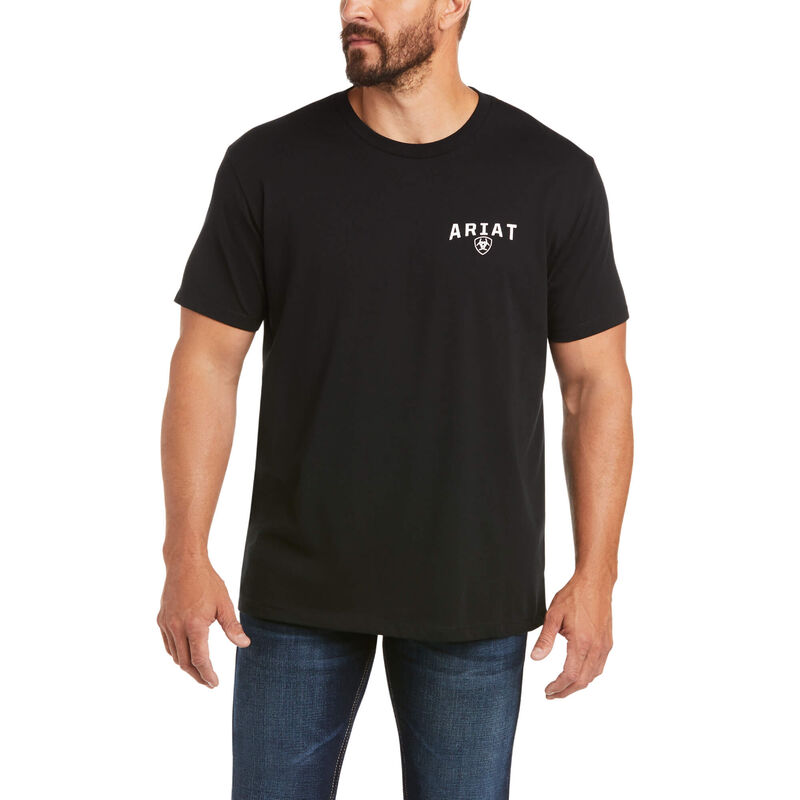 Camisetas Ariat 93 Liberty Negras Hombre - Chile 206-NXKMTO